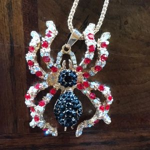 Crystal Spider Pendant Necklace